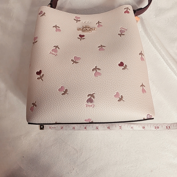 Coach Cream and Pink Floral Women's Bag - Picture 7 of 16